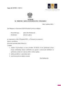 Skan wyroku – XXVIII C 3949/22