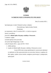 Skan wyroku – I ACa 3948/23