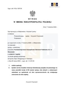 Skan wyroku – I ACa 1297/24