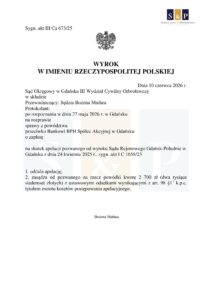 Skan wyroku – III Ca 673/25