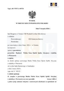 Skan wyroku – VIII Ca 445/26